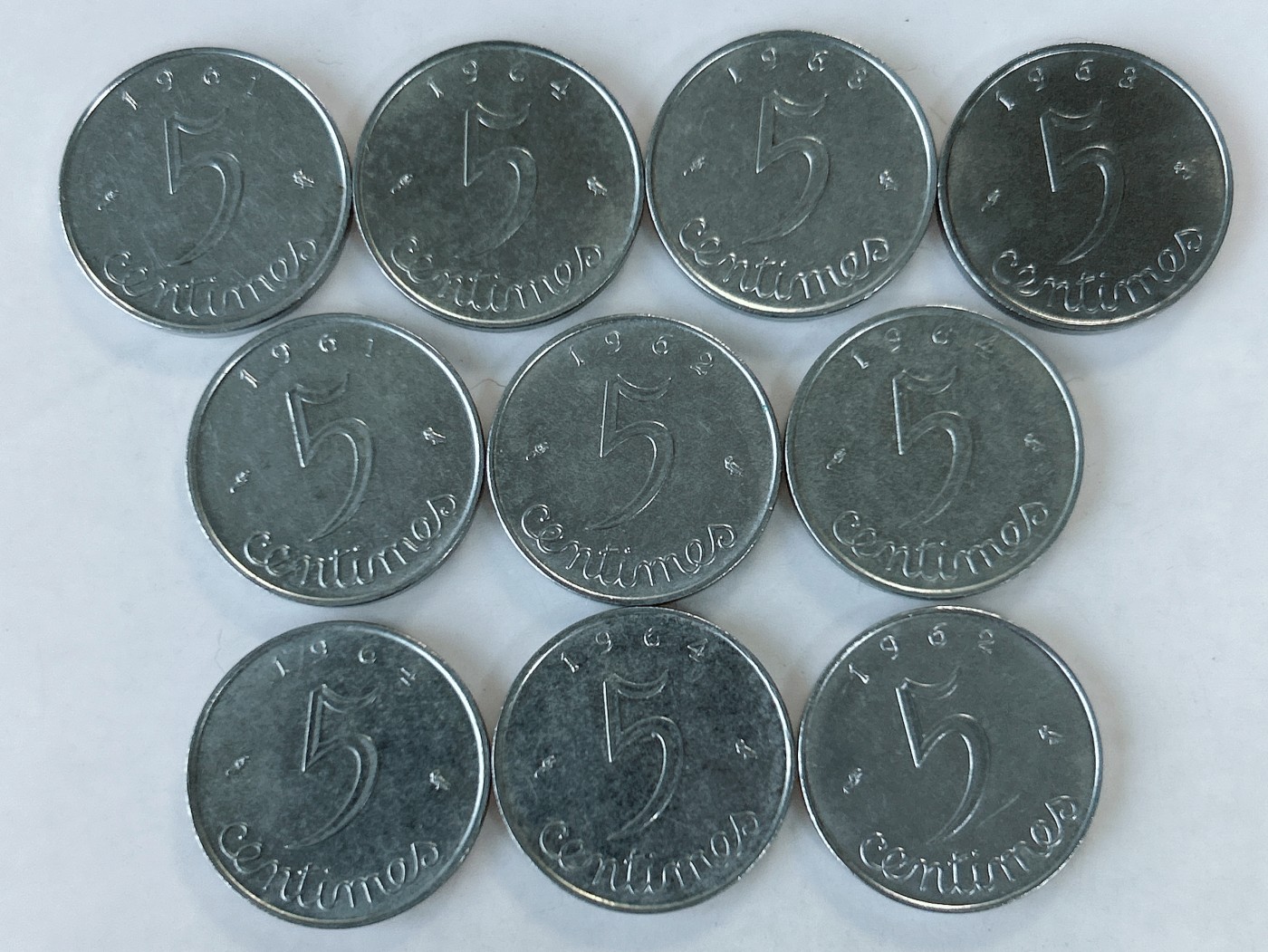 第一海外回流一元起拍收藏 散币专场 第82期 法国60年代5分硬币 10枚