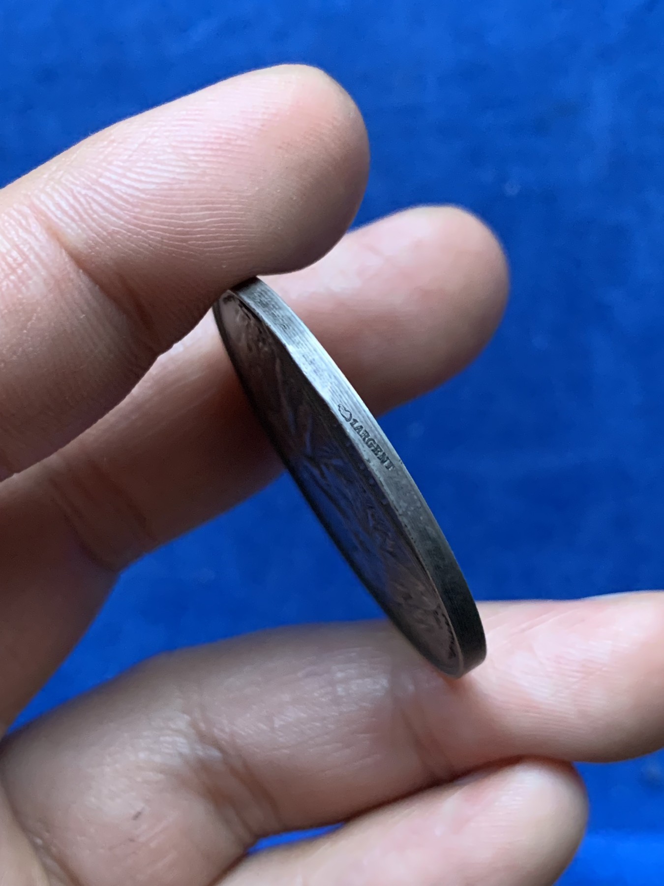 《竞宝斋》第262场-周日，周一，周二 3场连拍 (全场包邮) 法国银章，里尔商会，22.87g，36.8mm，丰饶角1边铭