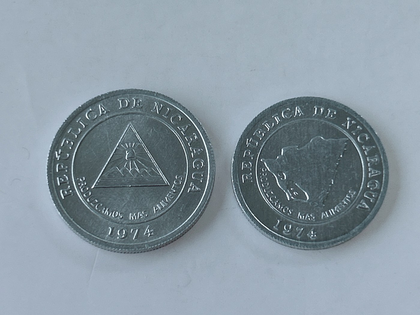 第一海外回流一元起拍收藏 散币专场 第82期 尼加拉瓜1974年5-10分 FAO纪念币2枚套
