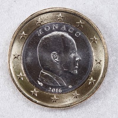 S&S Numismatic世界钱币-拍卖 第124期  - 摩纳哥2016年 阿尔贝亲王头像 1欧元双色币