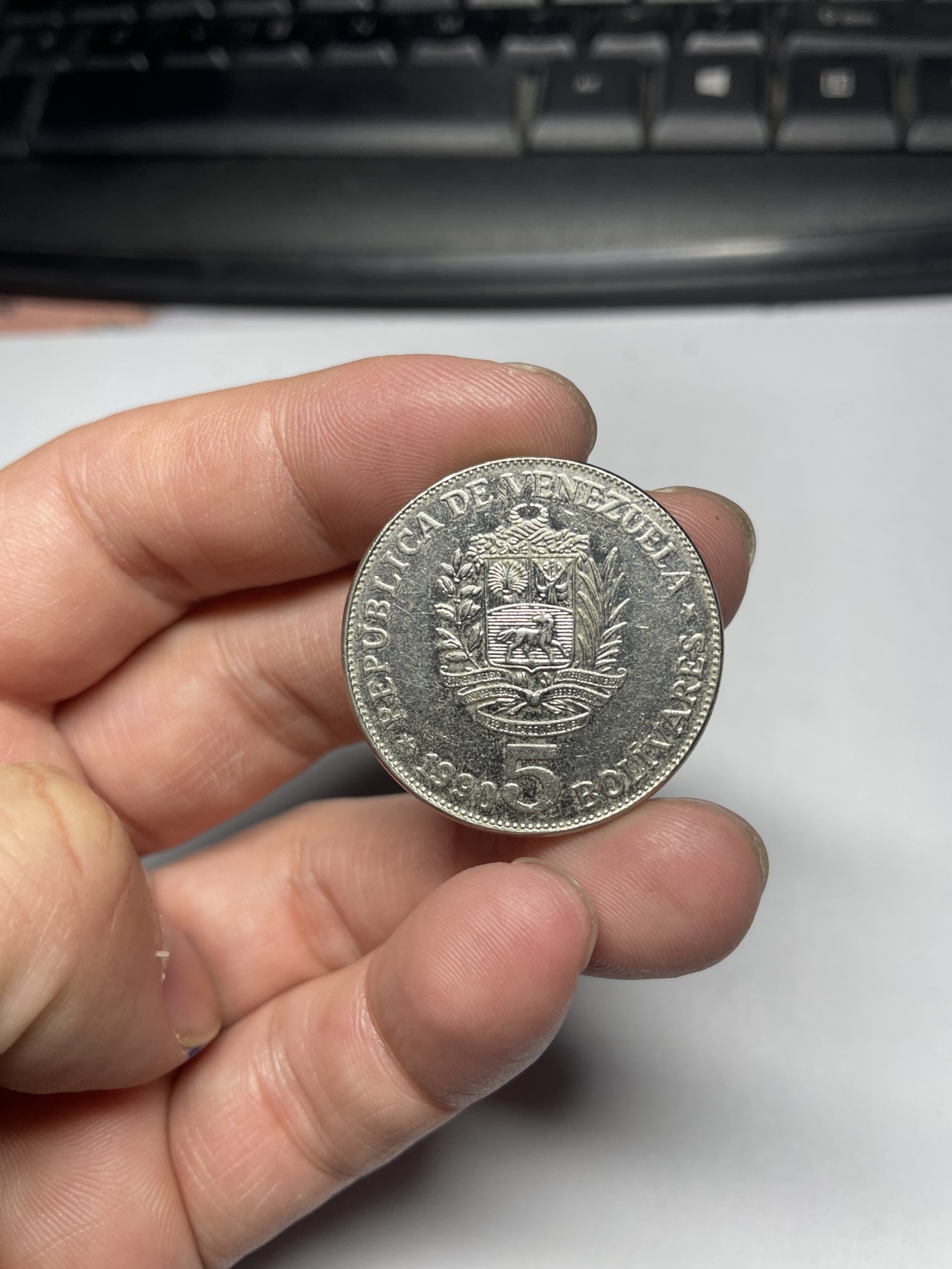 2024年集古藏今外币拍卖第五期-第2场—（总第42拍） 1990年委内瑞拉5元