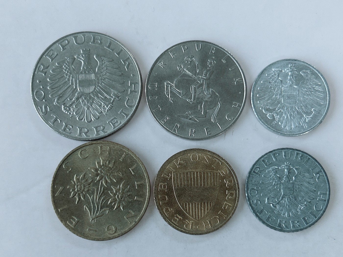 第一海外回流一元起拍收藏 散币专场 第82期 奥地利硬币 6枚