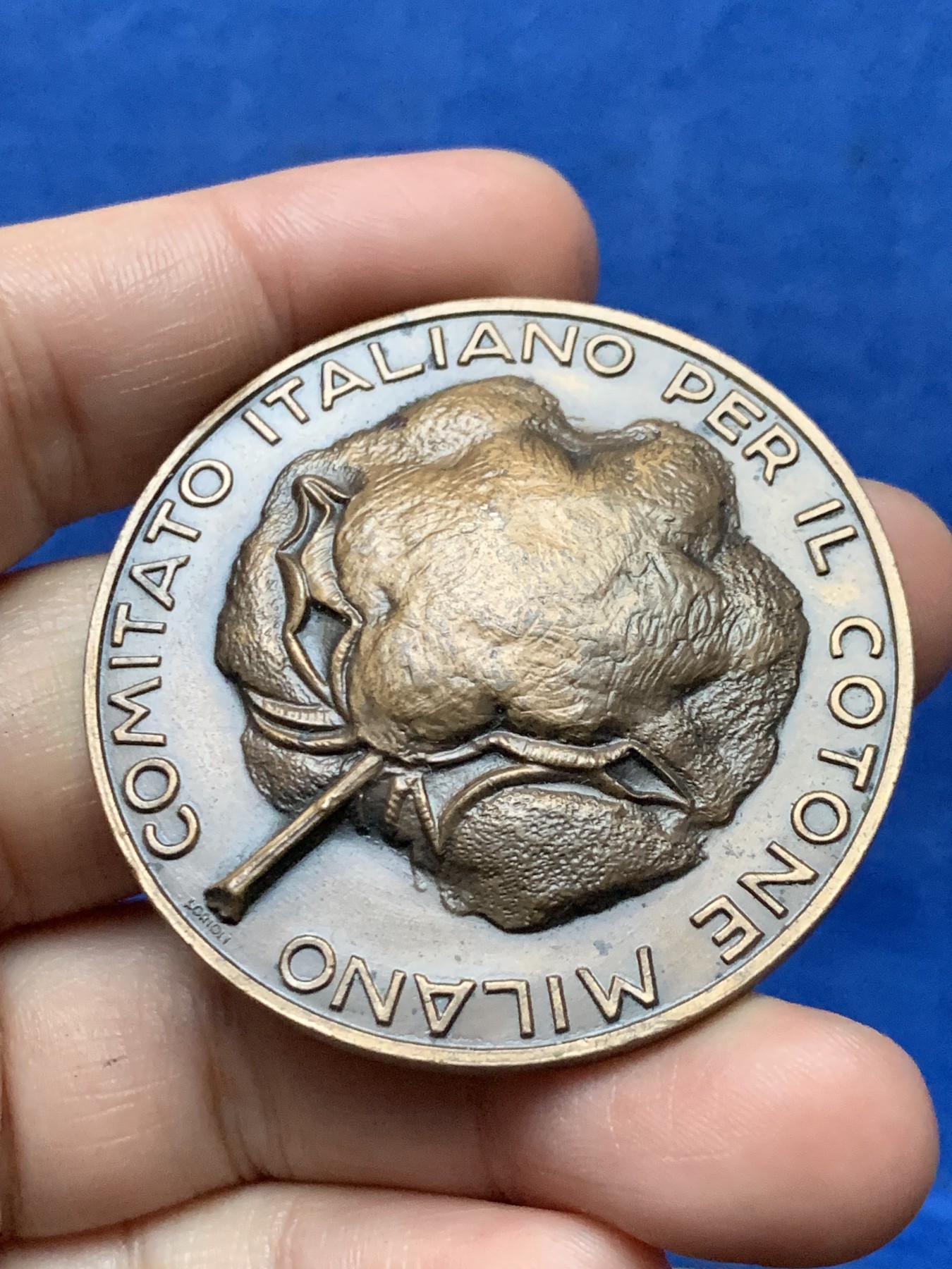 《竞宝斋》第262场-周日，周一，周二 3场连拍 (全场包邮) 意大利米兰棉花公司铜章，57.4g，50.5mm