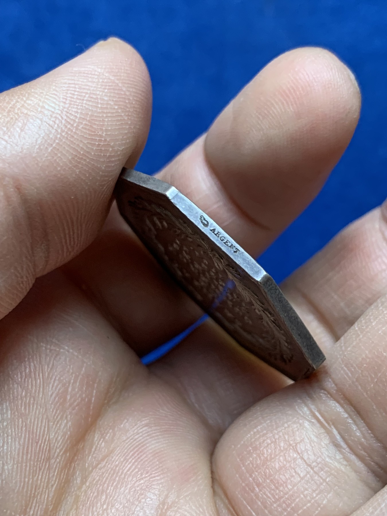 《竞宝斋》第262场-周日，周一，周二 3场连拍 (全场包邮) 法国八角银章，亚眠商会，17.15g，34.2mm，丰饶角边铭