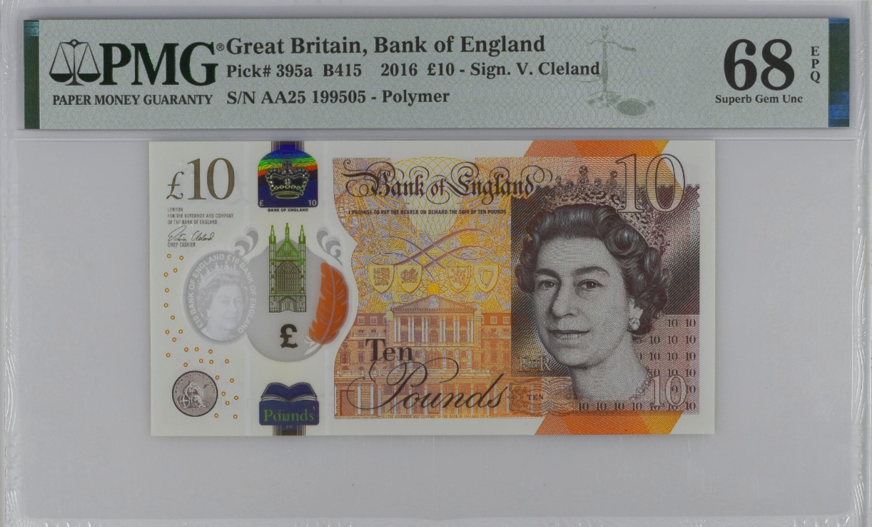 《张总收藏》147期-外币精品云集 英国2016年10镑AA冠PMG68E高分无47