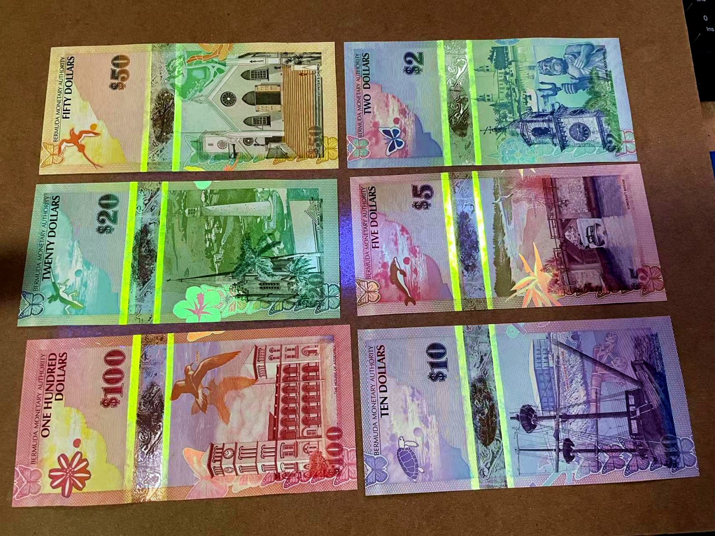 【Blue Auction】✨世界纸币精拍第464期【精】  【洋葱冠 全同613小号 含获奖钞】百慕大 2009年2-100元 设计精美 全新UNC 如今全同套装少见