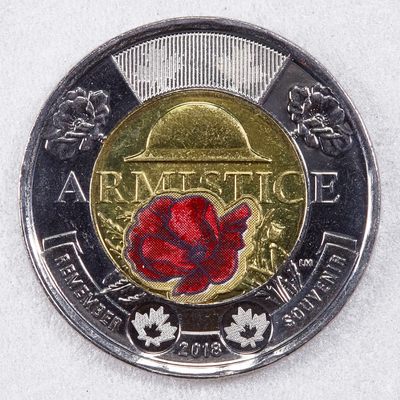S&S Numismatic世界钱币-拍卖 第124期  - 加拿大2018年 第一次世界大战停战百年 2加元双色纪念币 镀彩版