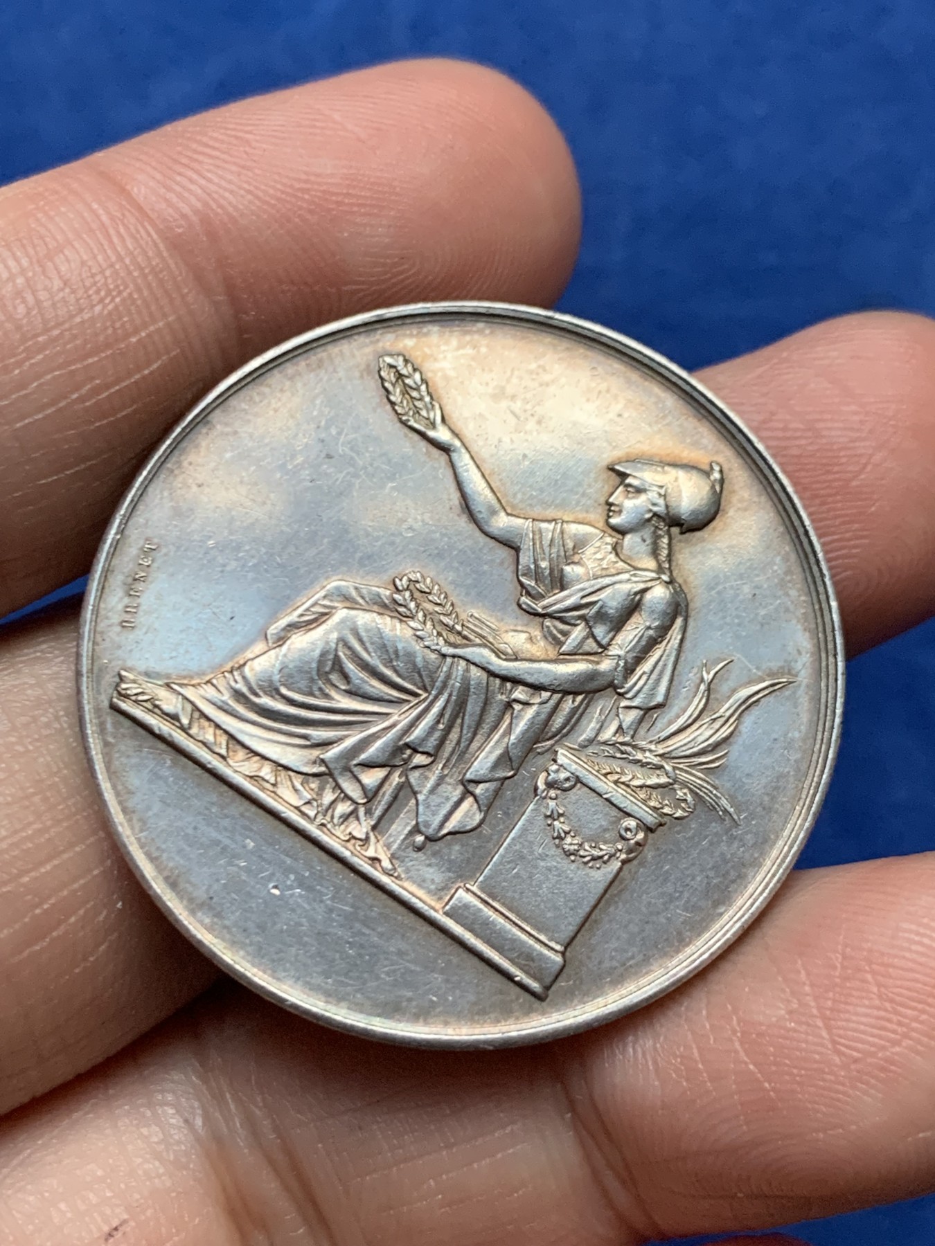 《竞宝斋》第262场-周日，周一，周二 3场连拍 (全场包邮) 法国教育银章，22.24g，36.3mm，丰饶角边铭