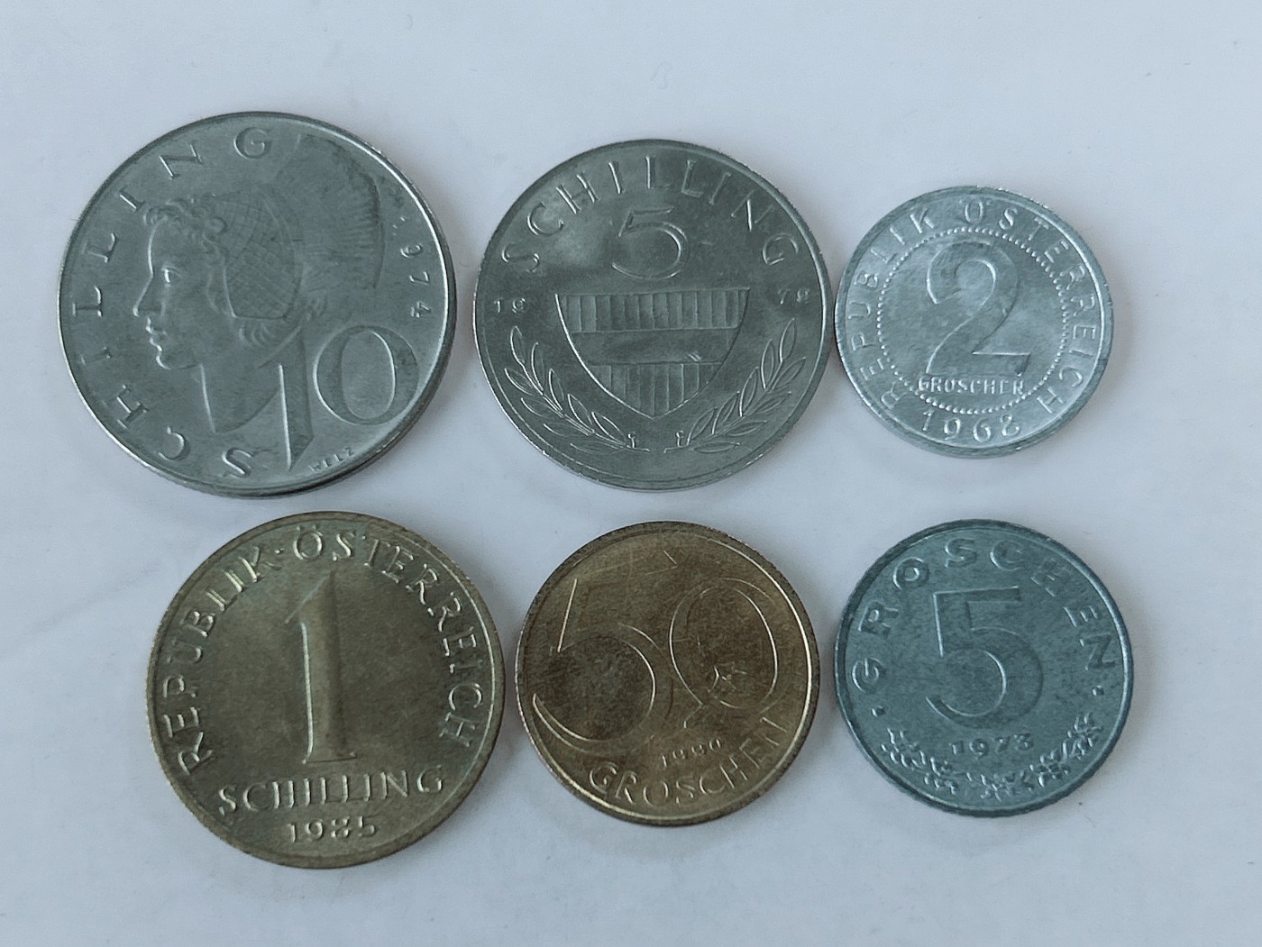 第一海外回流一元起拍收藏 散币专场 第82期 奥地利硬币 6枚