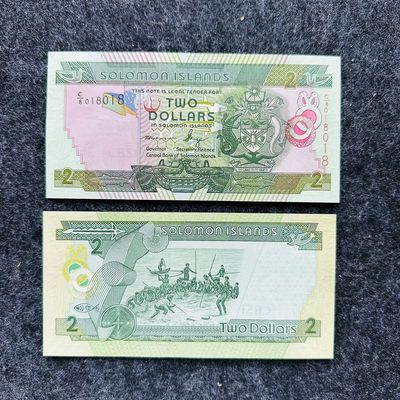 136th 哈萨克斯坦5000，南非100，斐济50，美国2 - 🇸🇧所罗门群岛2011年2元纸钞，重复号 C/8 018018