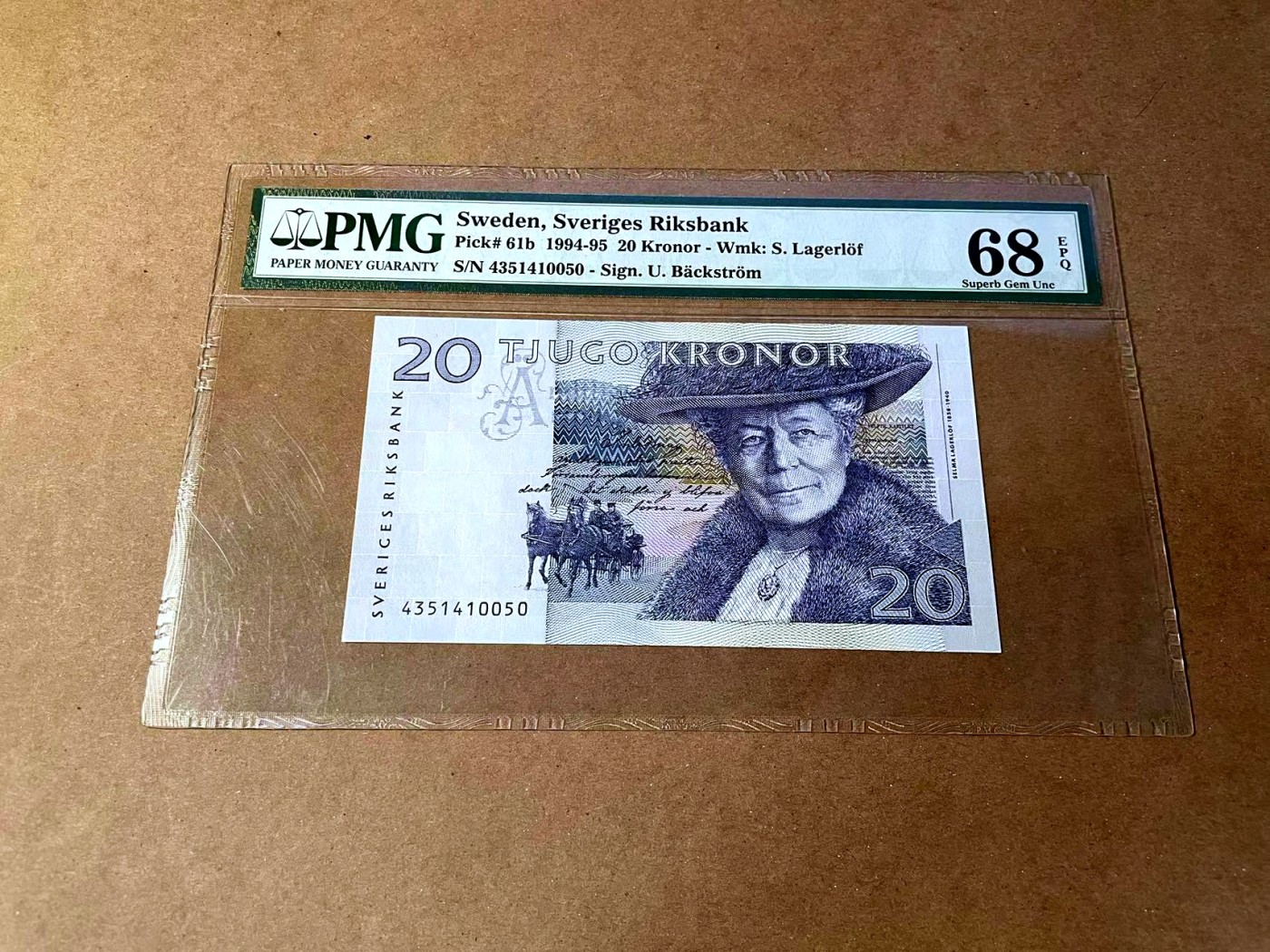 【Blue Auction】✨世界纸币精拍第464期【精】 瑞典 1994-95年20克朗 PMG68EPQ 超高分