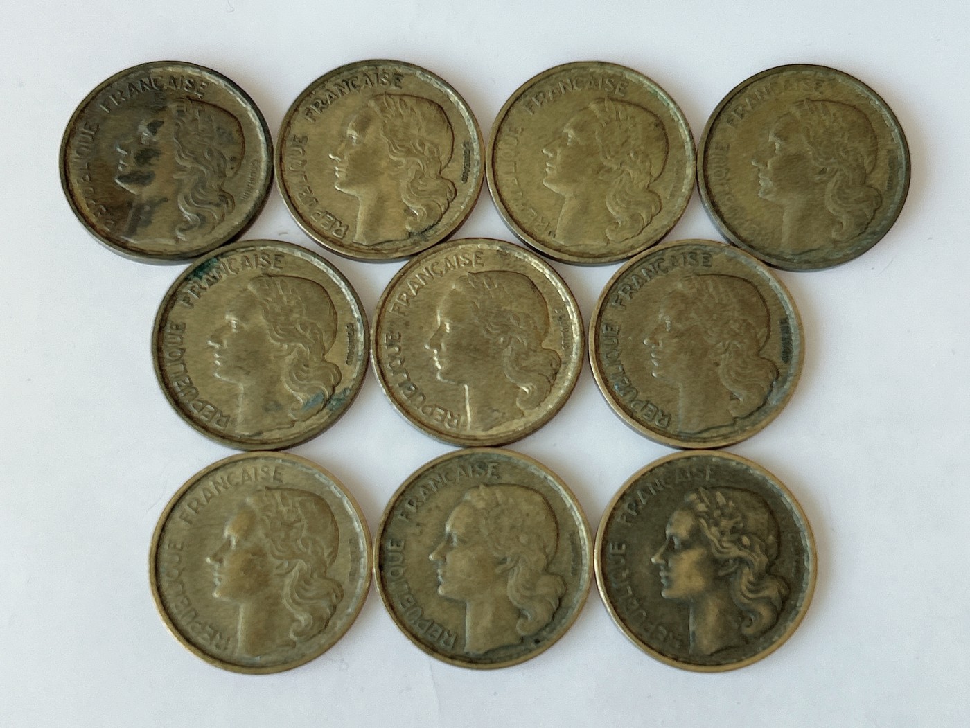 第一海外回流一元起拍收藏 散币专场 第82期 法国10法郎铜币 10枚