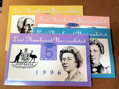 【Blue Auction】✨世界纸币精拍第464期【精】 - 【AA冠全同号 带册】澳大利亚 1996年5-50元 全新UNC