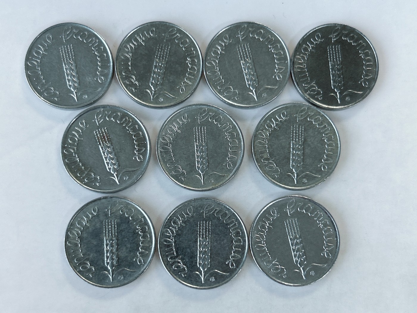 第一海外回流一元起拍收藏 散币专场 第82期 法国60年代5分硬币 10枚