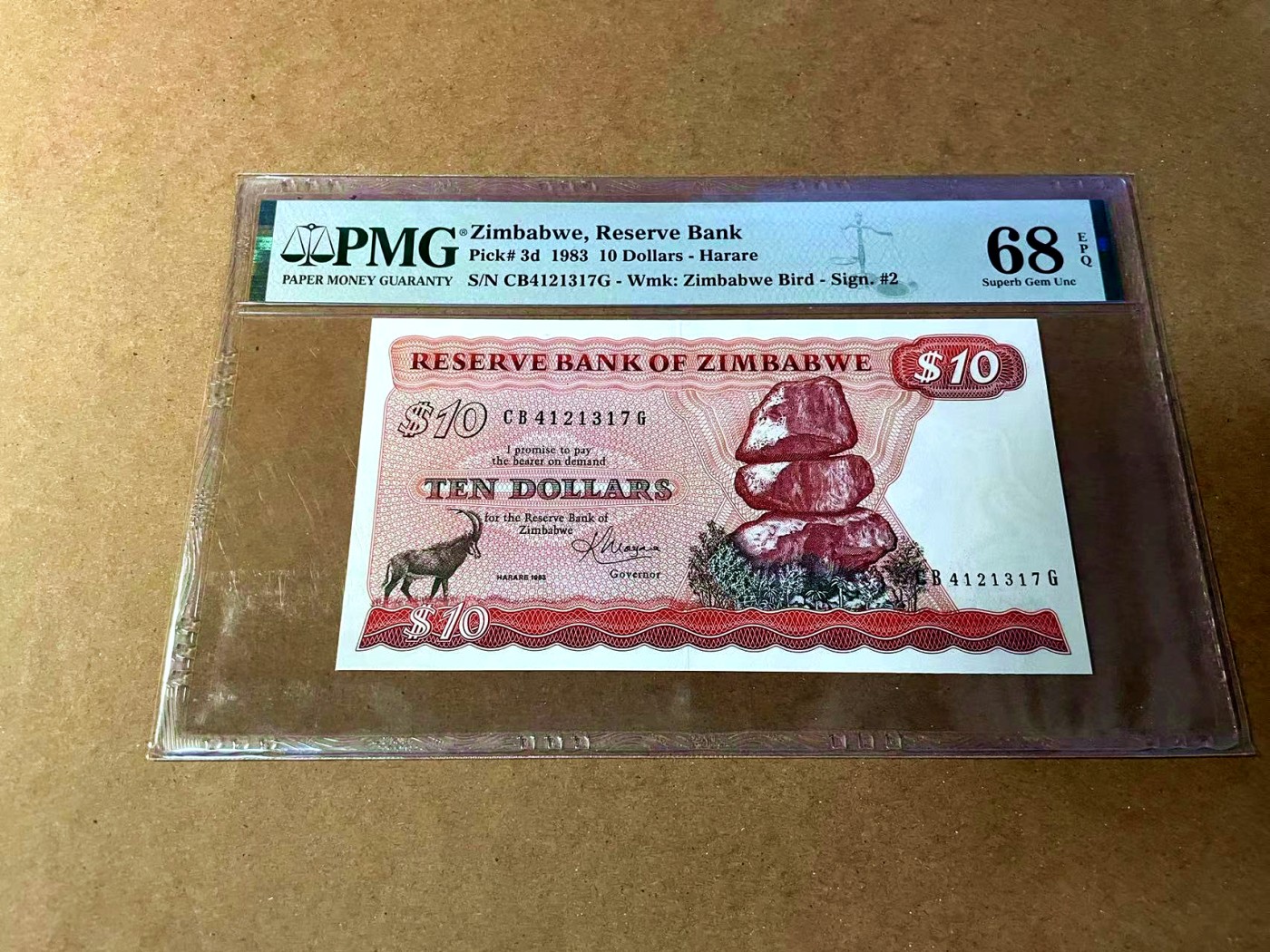 【Blue Auction】✨世界纸币精拍第464期【精】 津巴布韦 1983年10元 PMG68EPQ 超高分