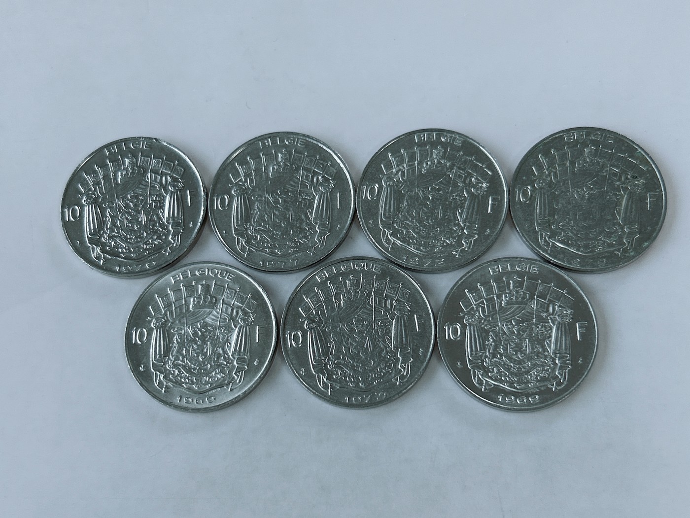 第一海外回流一元起拍收藏 散币专场 第82期 比利时10法郎 7枚