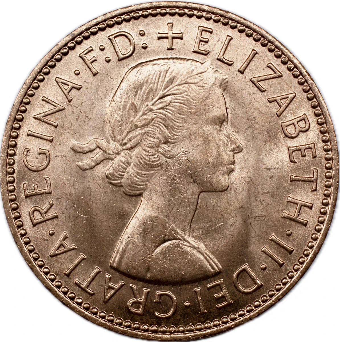 240514 全新英国1/2便士硬币 0.5便士伊丽莎白二世 1967年版 25.44mm