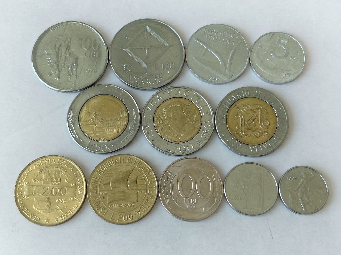 第一海外回流一元起拍收藏 散币专场 第82期 意大利硬币 12枚 无重复