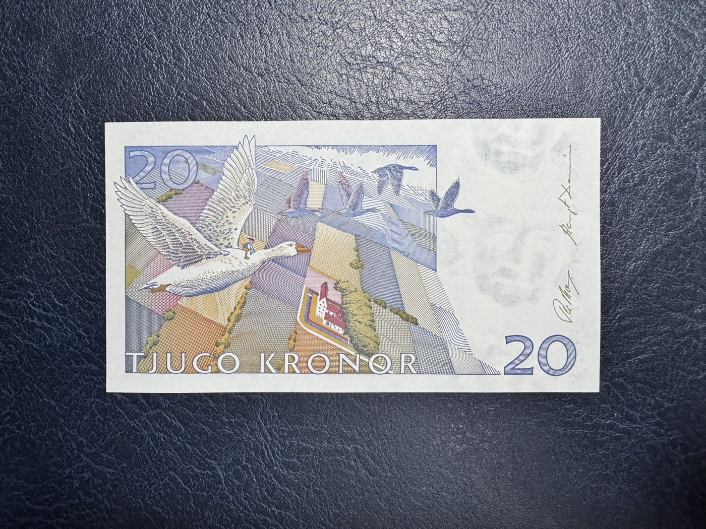 收藏联盟Quantum Auction 第339期拍卖  瑞典1991年20克朗 品相全新UNC 首发年份第一签 诺贝尔文学奖得主 拉格诺芙