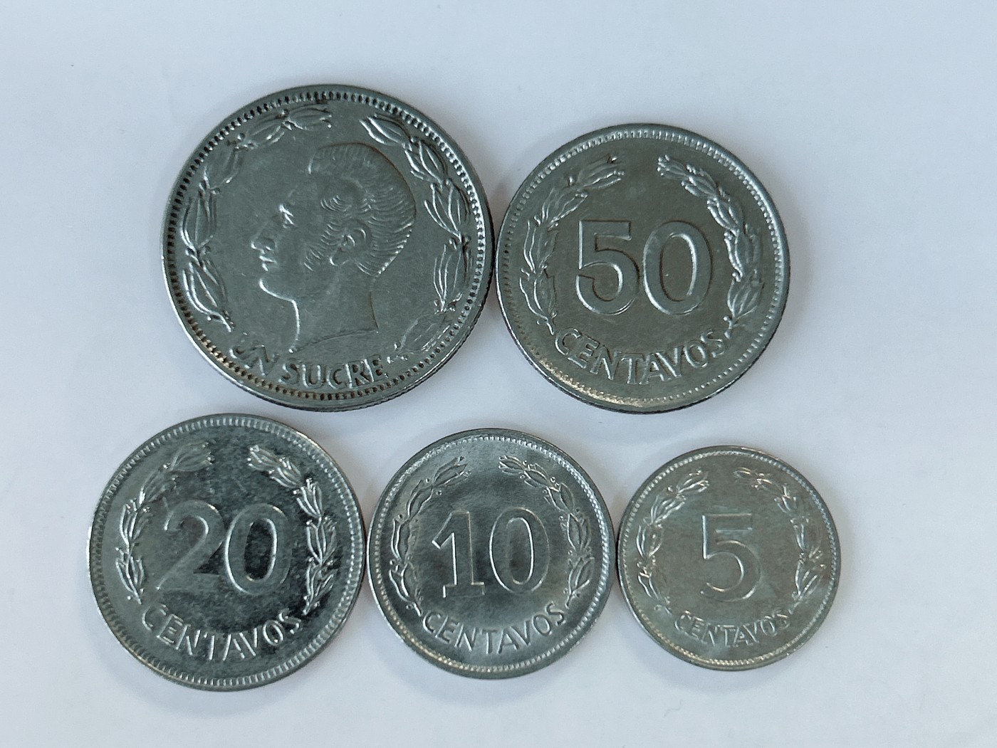 第一海外回流一元起拍收藏 散币专场 第82期 厄瓜多尔硬币5枚套