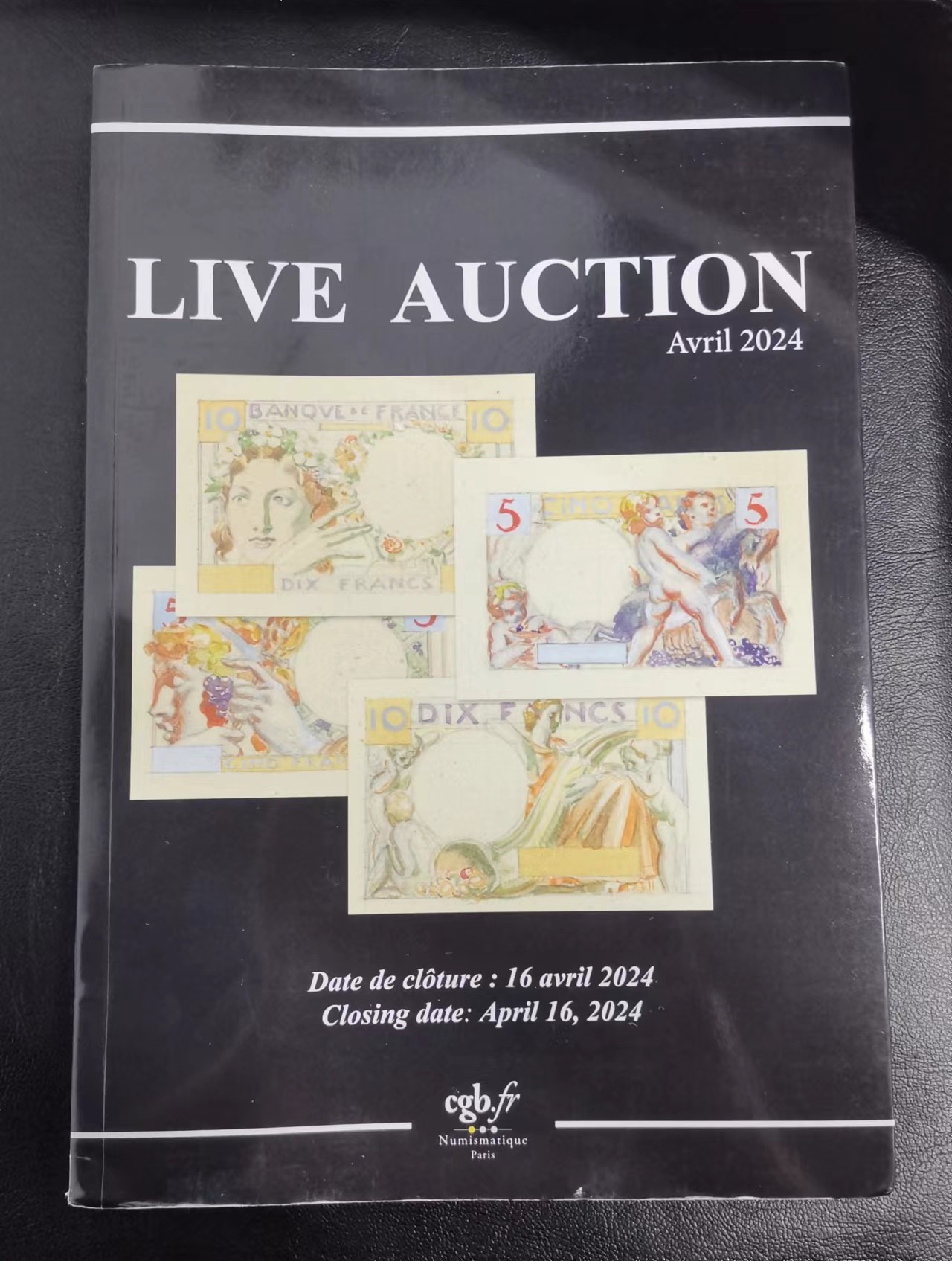 《张总收藏》146期-外币精品荟萃 (Live Auction法国cgb.fr印刷，原装进口9.5成新)法属纸币目录2024年4月最新版 非常专业