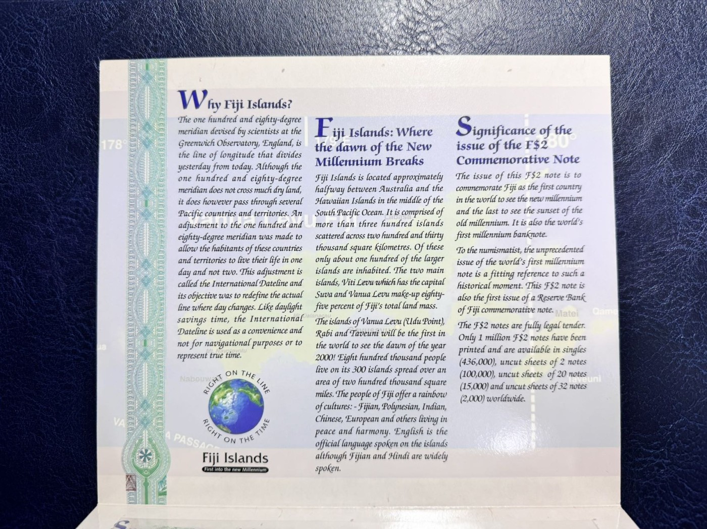 收藏联盟Quantum Auction 第340期拍卖  斐济2000年2元千禧年联体纪念钞 品相全新UNC 带原册