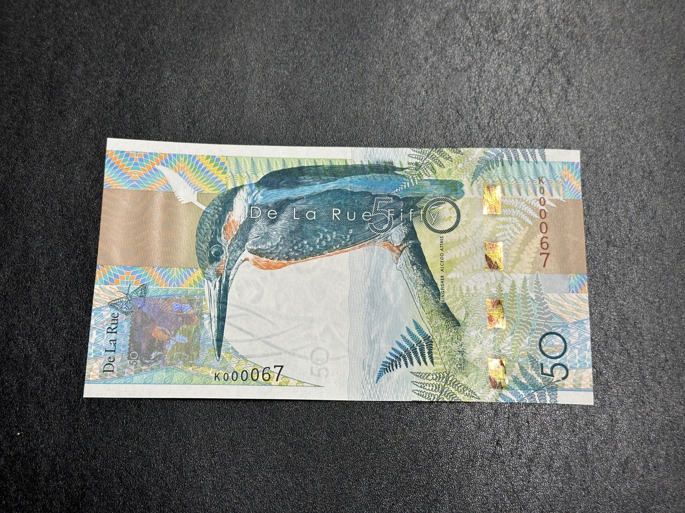 《外钞收藏家》第三百六十二期 英国德纳罗 翠鸟、鱼狗测试钞 纪念券 全新UNC