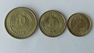 第一海外回流一元起拍收藏 散币专场 第83期 - 智利1969年飞鹰版铜币3枚