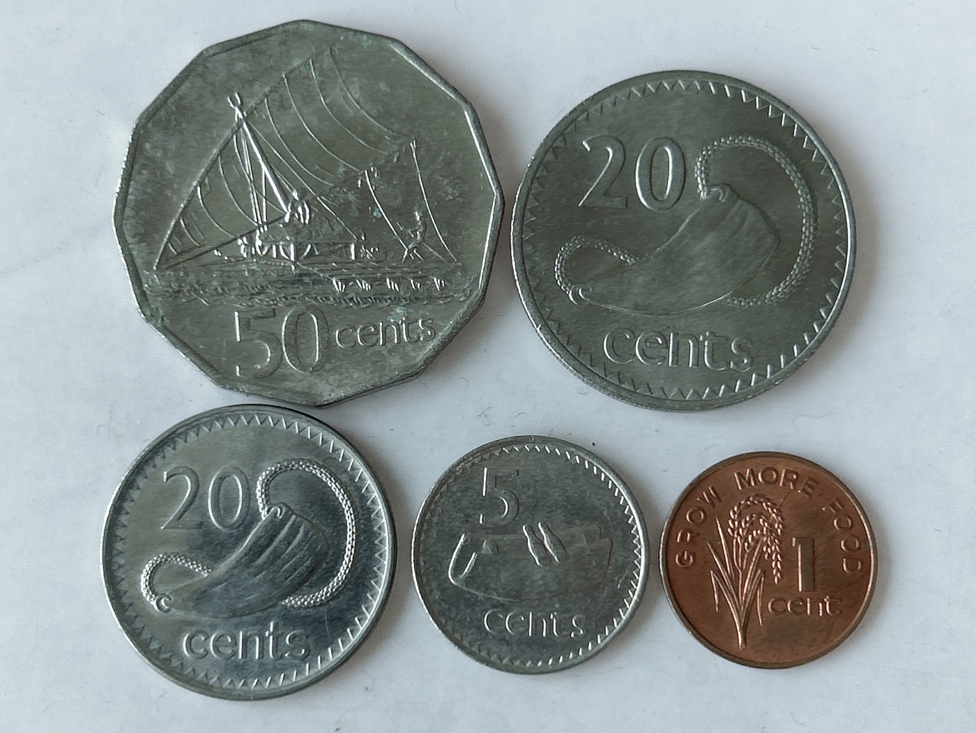 第一海外回流一元起拍收藏 散币专场 第83期 斐济硬币5枚