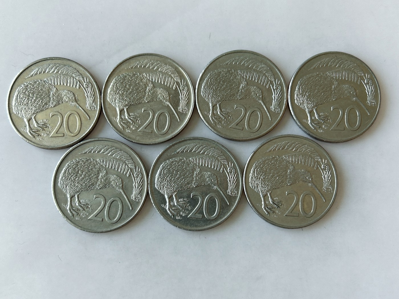 第一海外回流一元起拍收藏 散币专场 第83期 新西兰20分 几维鸟 7枚