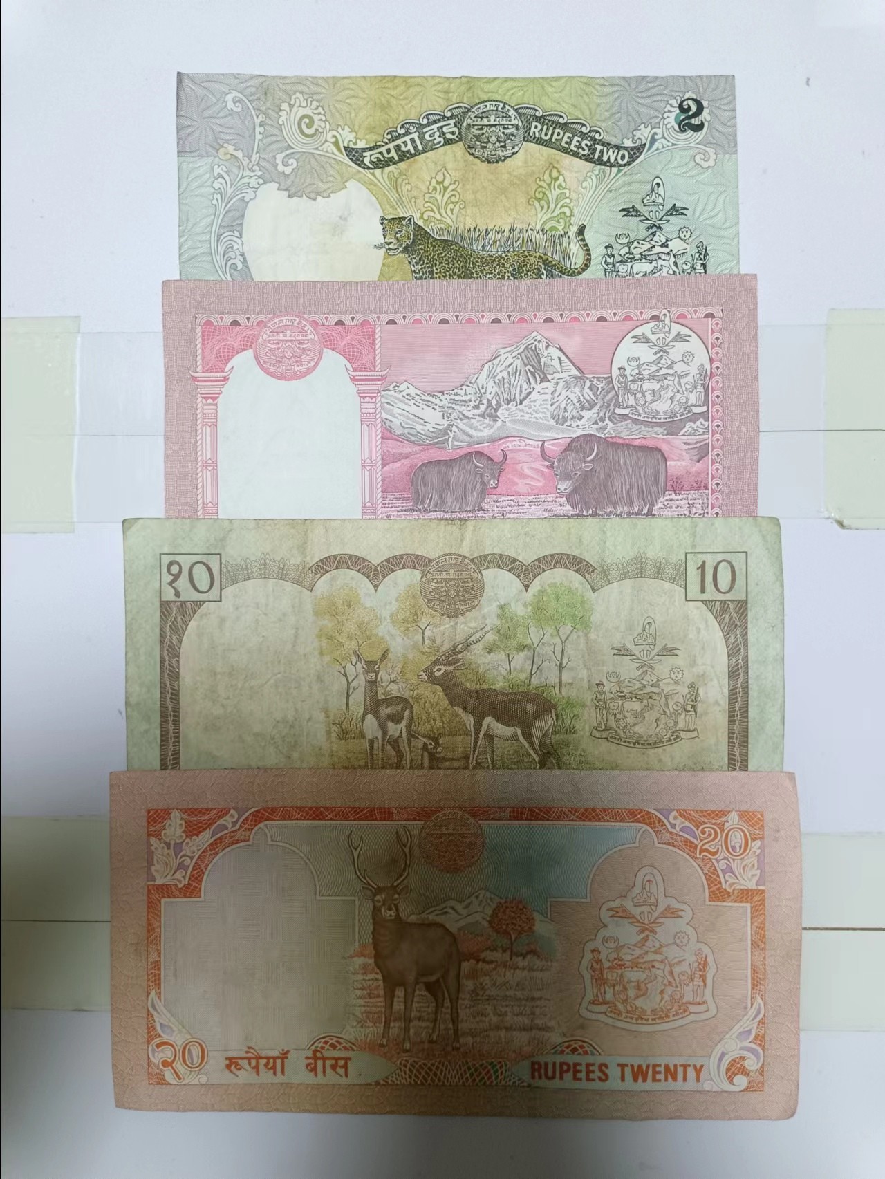 【20230423】非全新纸币第131场 尼泊尔4张纸币