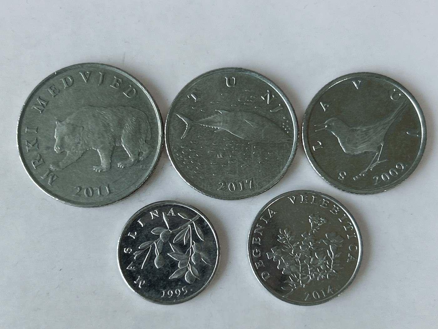 第一海外回流一元起拍收藏 散币专场 第83期 克罗地亚硬币5枚套