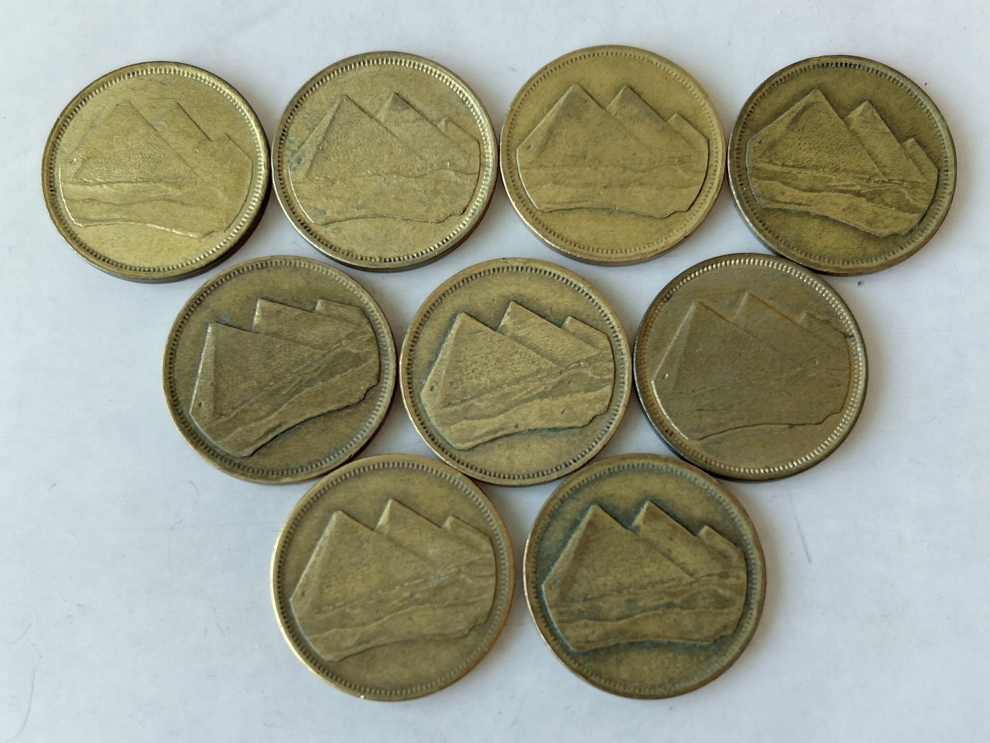 第一海外回流一元起拍收藏 散币专场 第83期 埃及金字塔5皮阿斯特铜币 9枚