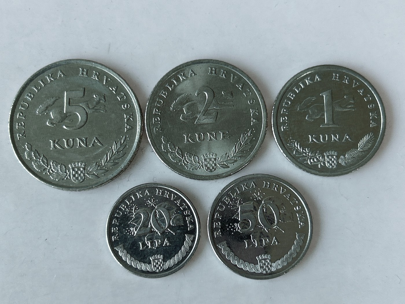 第一海外回流一元起拍收藏 散币专场 第83期 克罗地亚硬币5枚套