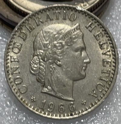 文馨钱币收藏116场，中外古币，版本明细分好了 - 1966 年瑞士老版 20 生丁