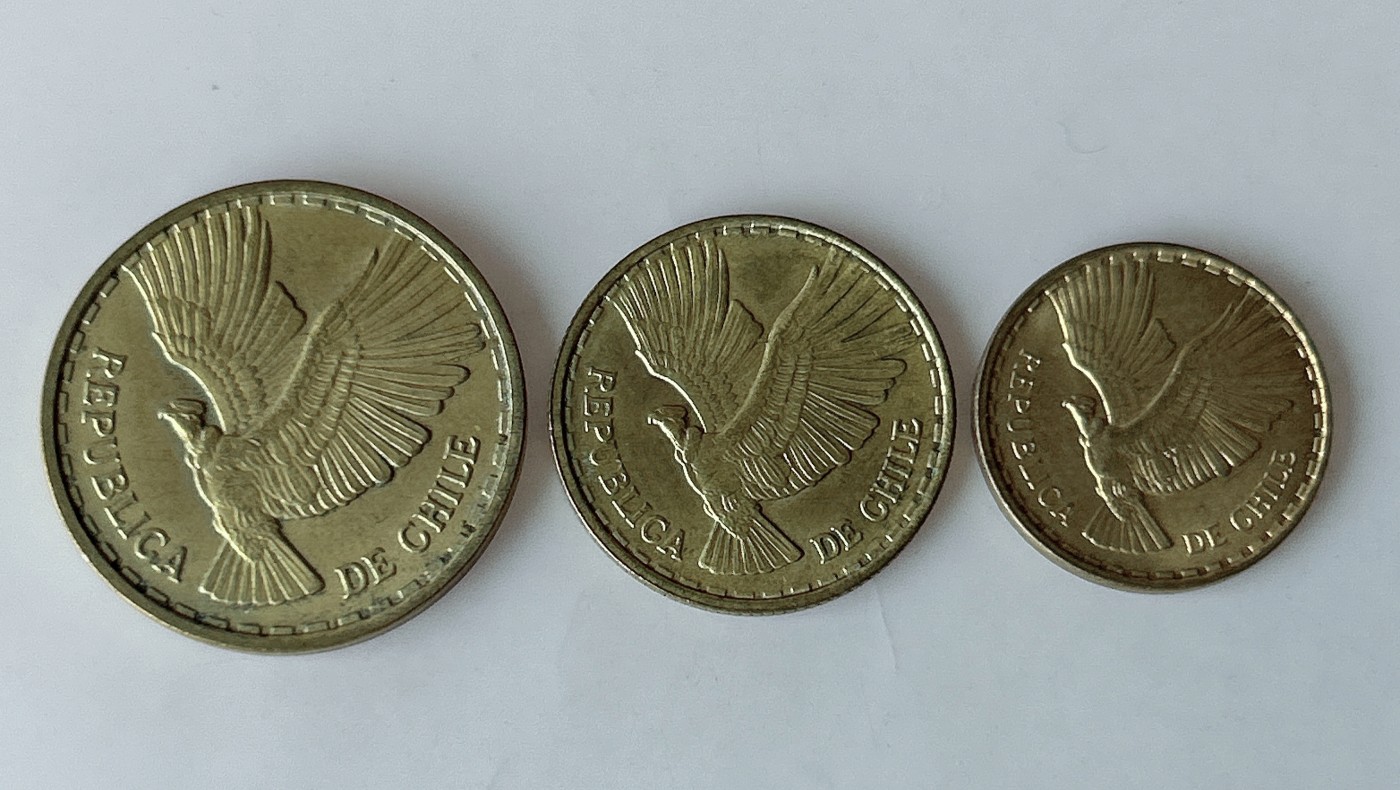 第一海外回流一元起拍收藏 散币专场 第83期 智利1969年飞鹰版铜币3枚