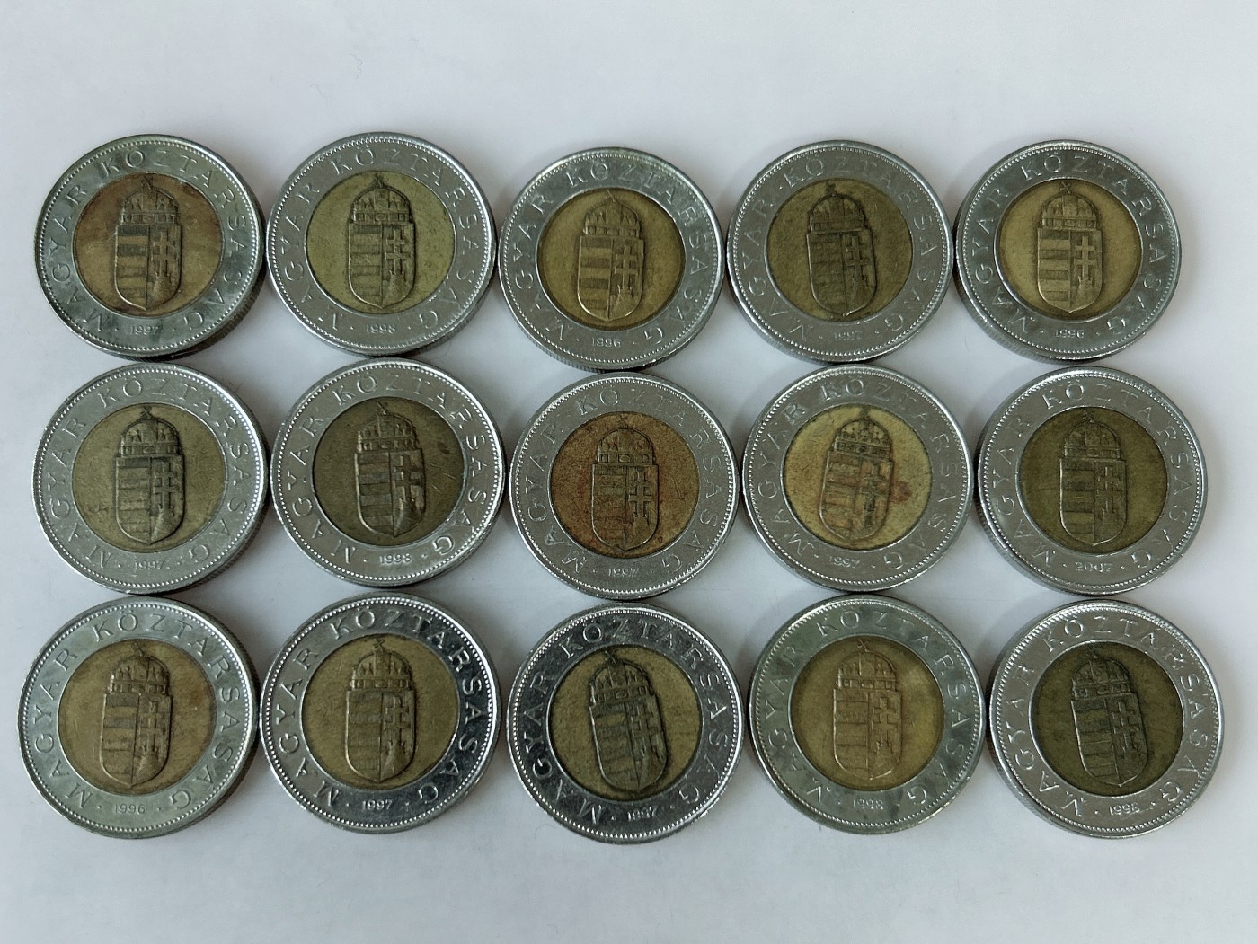 第一海外回流一元起拍收藏 散币专场 第83期 匈牙利100福林双色币硬币 15枚