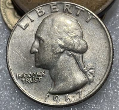 文馨钱币收藏116场，中外古币，版本明细分好了 - 1967 年美国 25 美分
