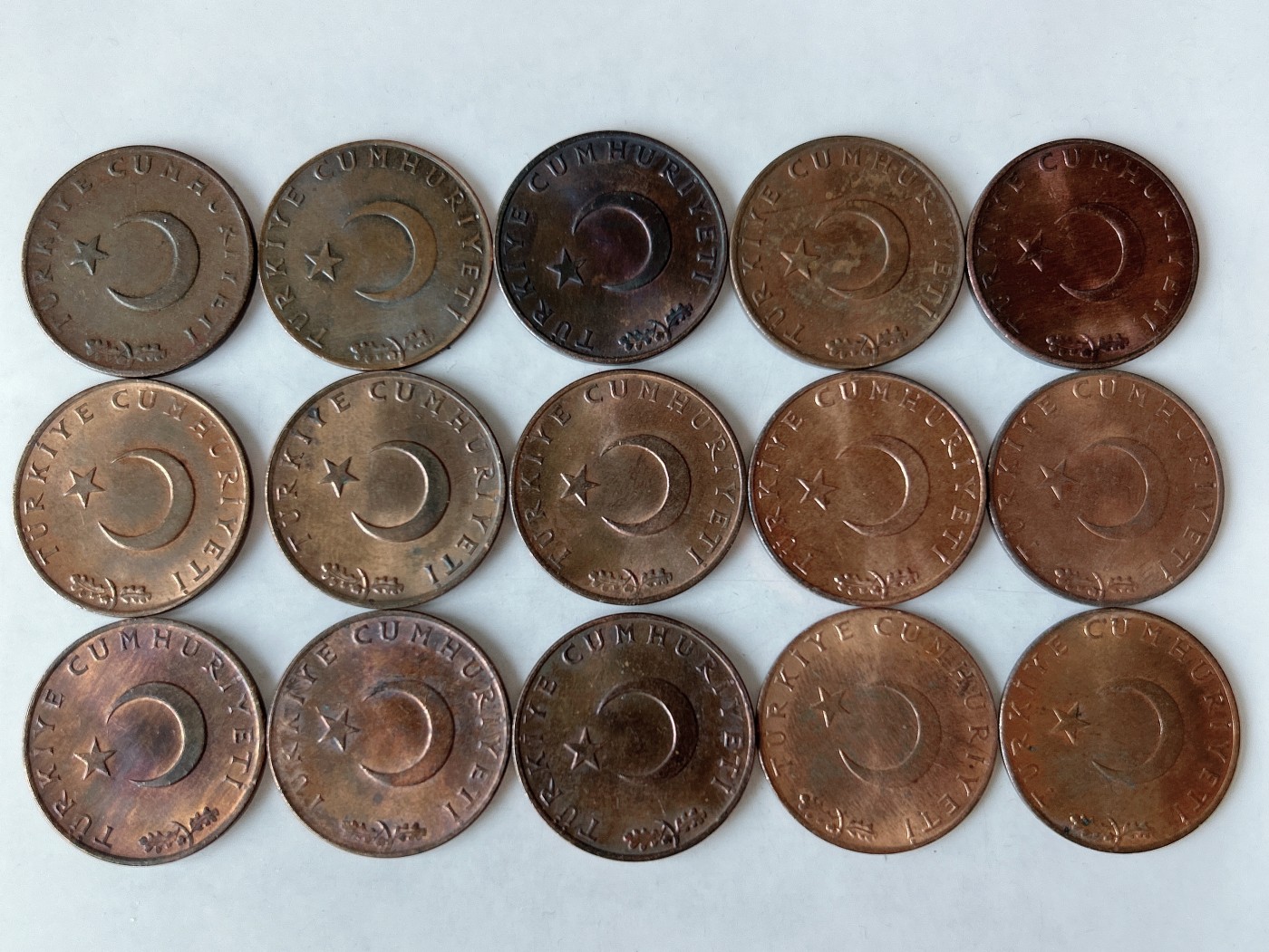 第一海外回流一元起拍收藏 散币专场 第83期 土耳其10库鲁铜币  15枚