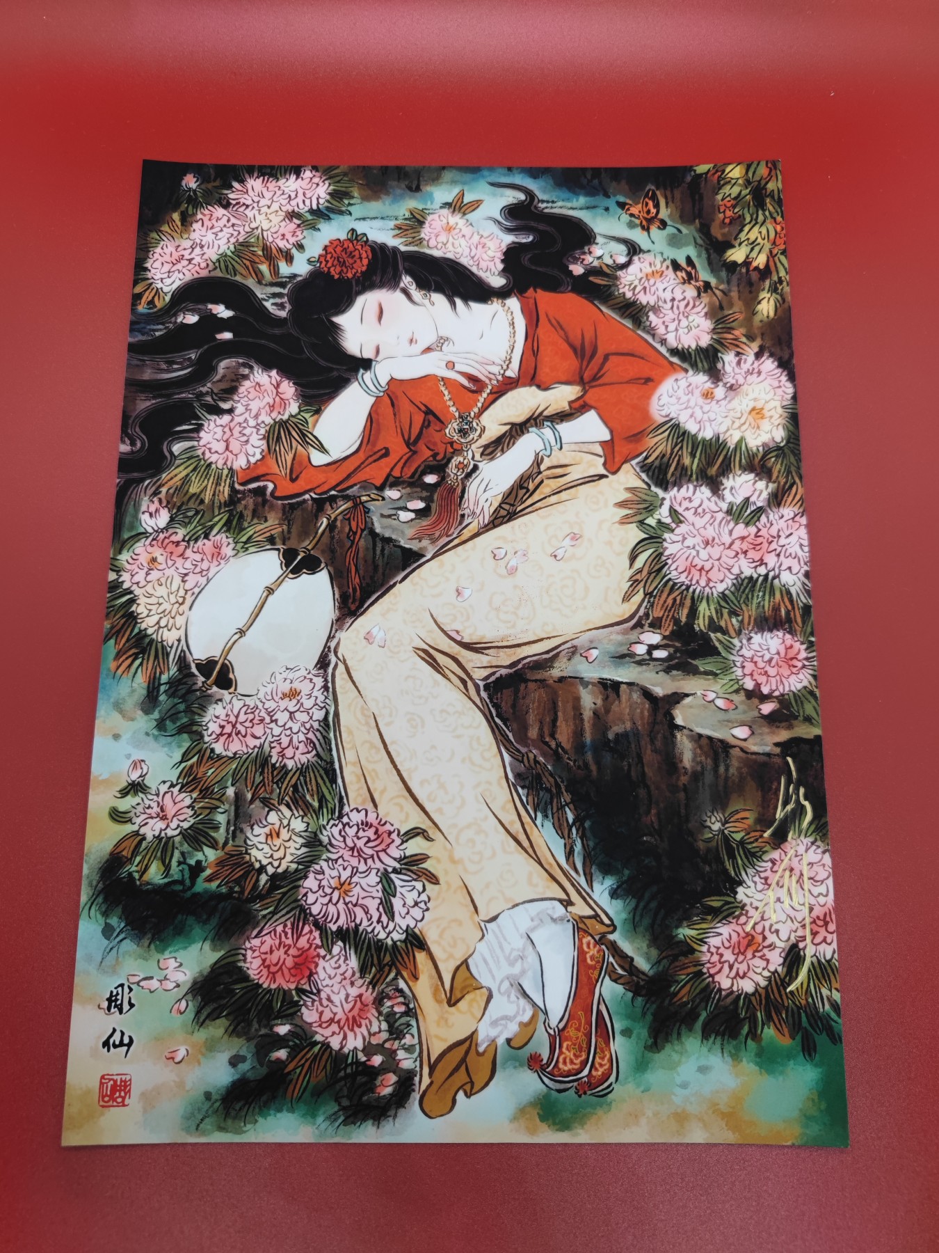 妖精的尾巴卡牌拍卖第十五期(收拍品) 彫仙亲签A4微喷版画湘云醉卧+上海卡展限定盖章