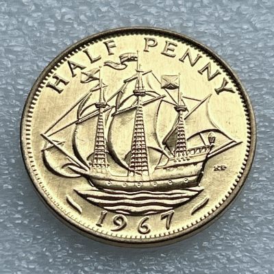 海外回流1元起拍小铺 各国钱币散币场 第11期 - 英国1967年半便士镀金币