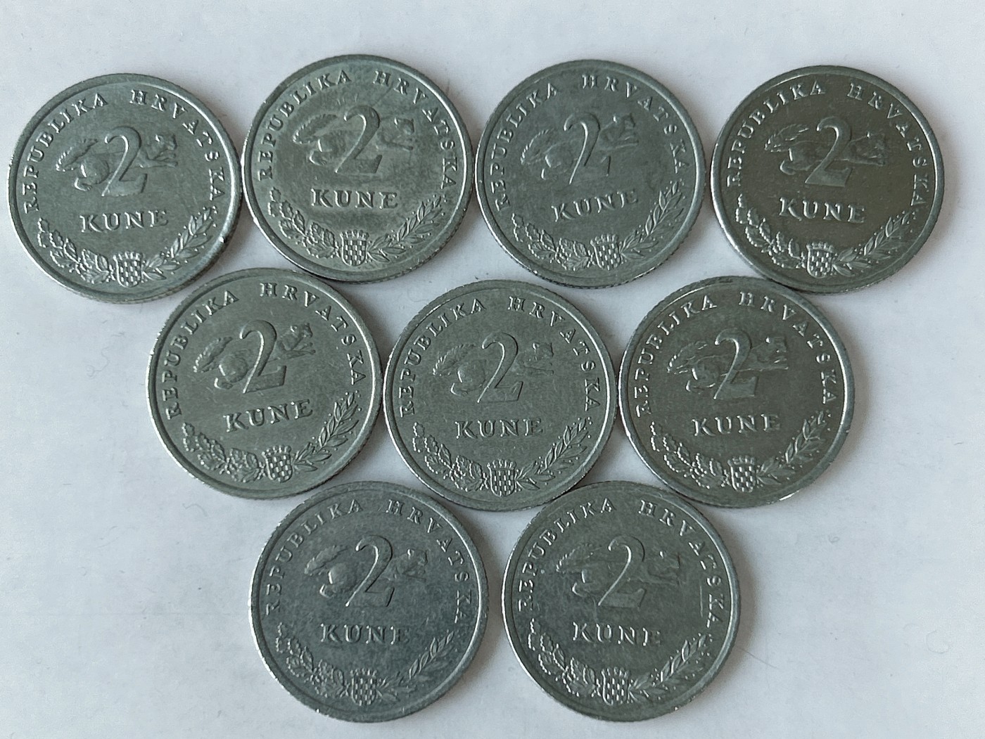 第一海外回流一元起拍收藏 散币专场 第83期 克罗地亚2库纳镍币 9枚