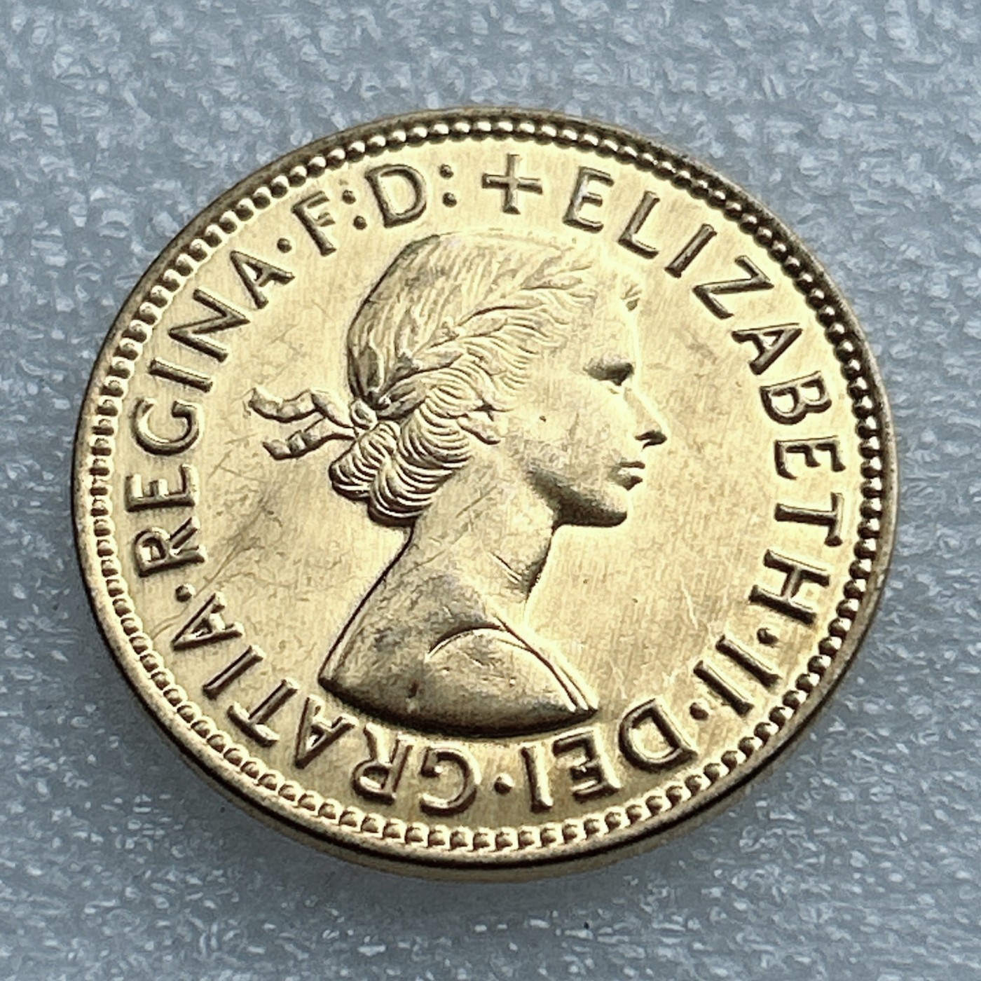 海外回流1元起拍小铺 各国钱币散币场 第11期 英国1967年半便士镀金币