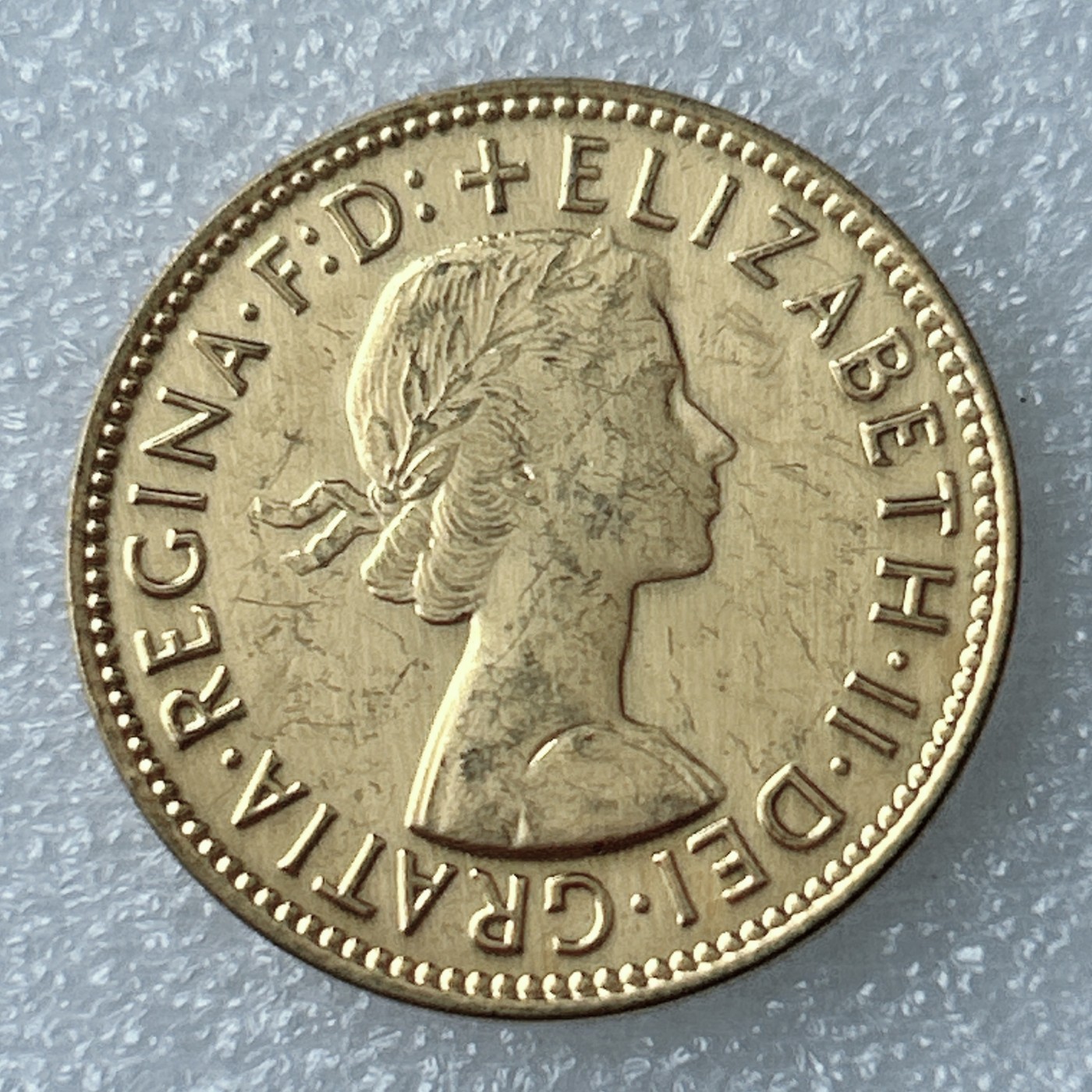 海外回流1元起拍小铺 各国钱币散币场 第11期 英国1967年半便士镀金币