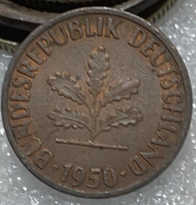 文馨钱币收藏116场，中外古币，版本明细分好了 - 1950 年德国 1 芬尼，首版