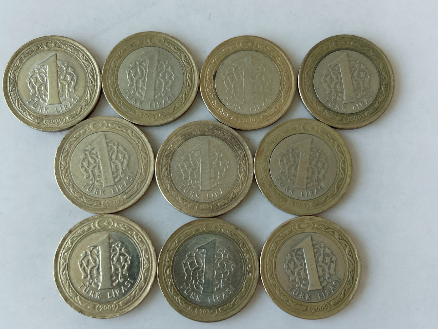 第一海外回流一元起拍收藏 散币专场 第83期 土耳其1里拉双色币 10枚