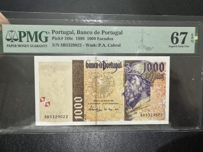 《外钞收藏家》第三百六十二期 - 1998年葡萄牙1000 PMG67 无47