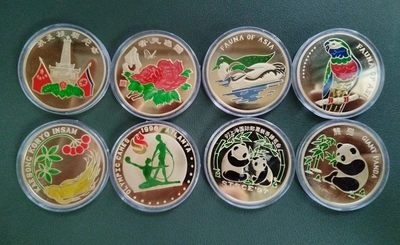 朝鲜铜珐琅彩八枚套 - 朝鲜铜珐琅彩八枚套