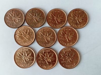 第一海外回流一元起拍收藏 散币专场 第83期 - 加拿大60年代1分铜币 青年女王版 10枚