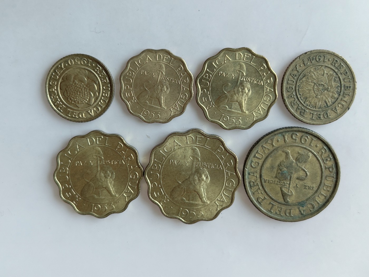 第一海外回流一元起拍收藏 散币专场 第83期 巴拉圭硬币 7枚 无重复